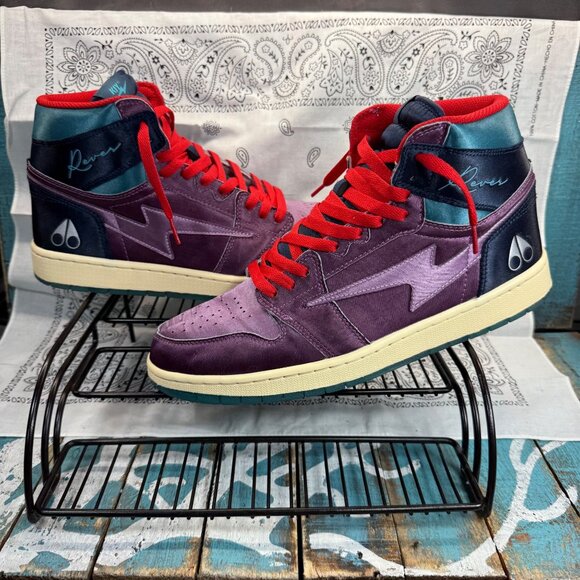Kool Kiy x Moose Knuckles Reves Paris Sport Hi 85 Satin Purple Violet Red Men 12 - Picture 1 of 11